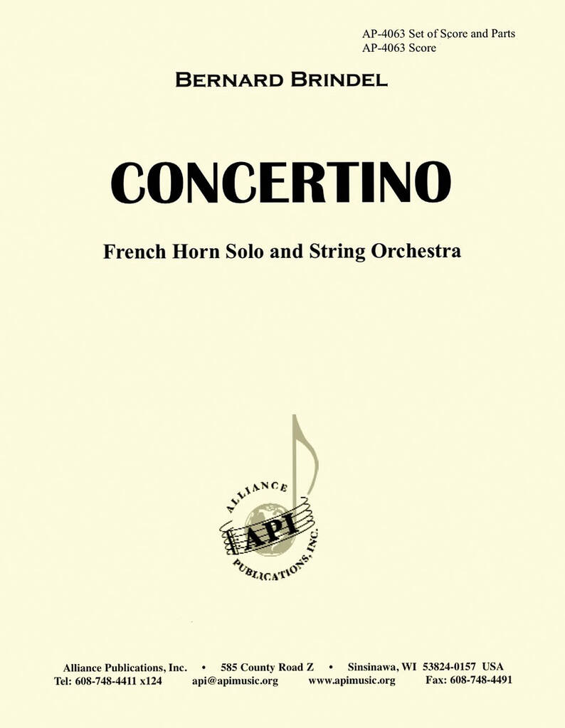 Concertino For F Hn & Stg Orch - Set